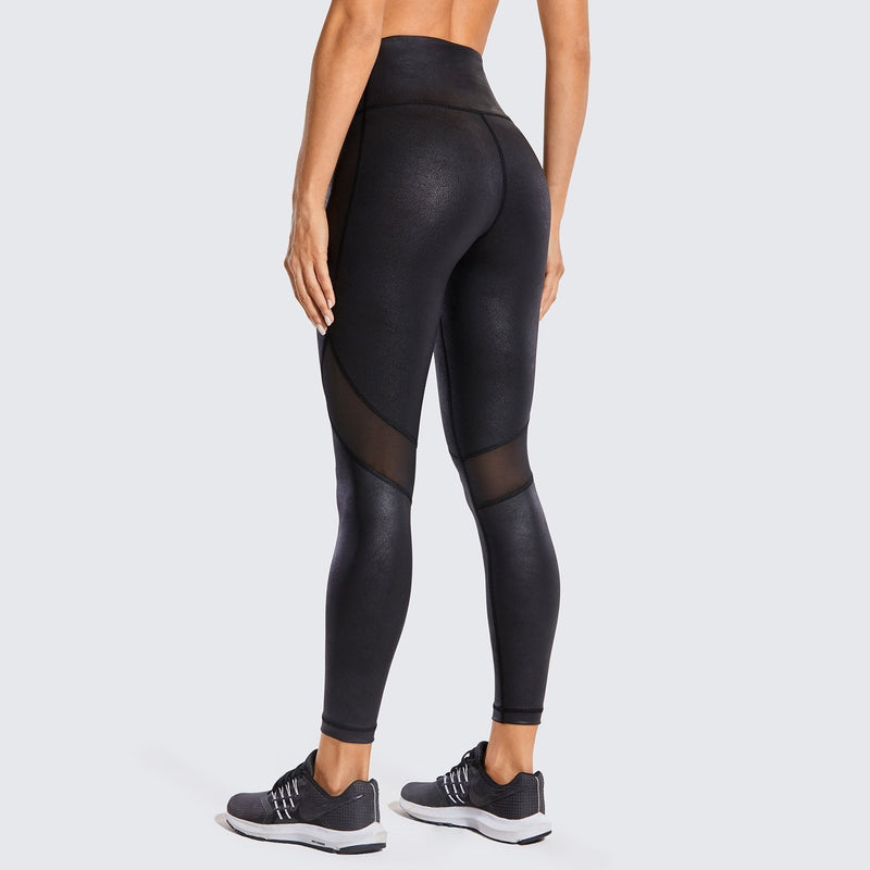 Coated Faux Leather Leggings - Black