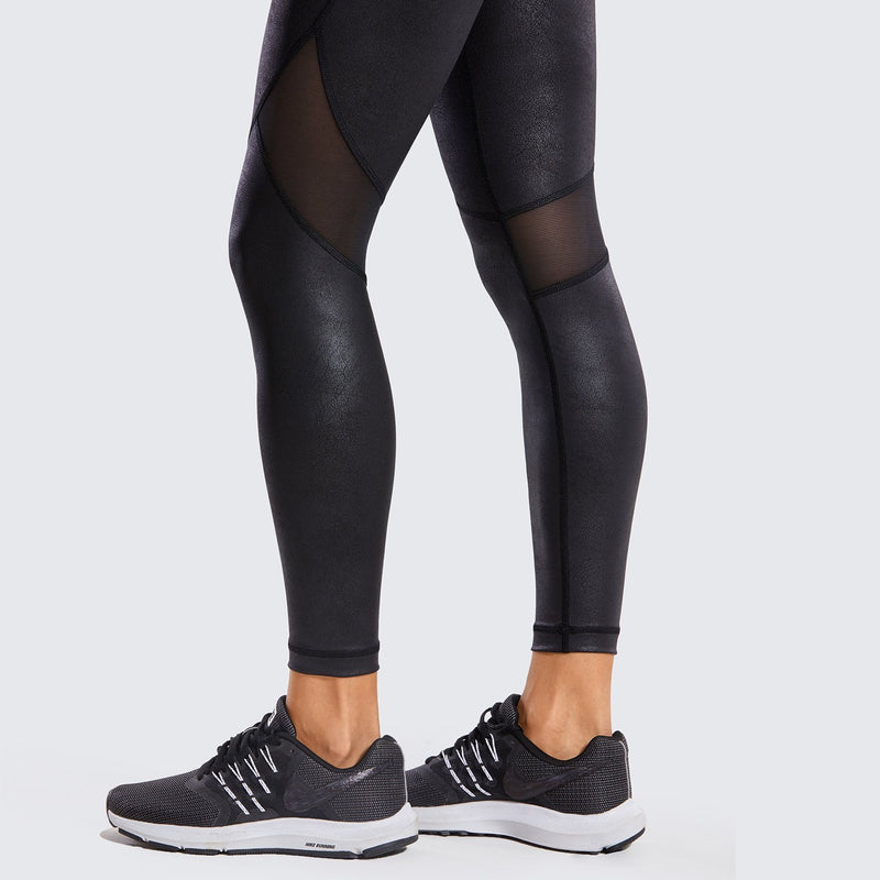 Coated Faux Leather Leggings - Black