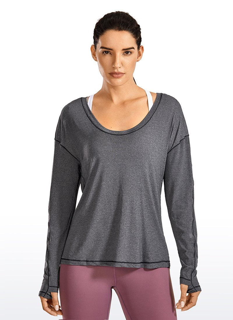 SAMIRA Scoop Neck Long Sleeve