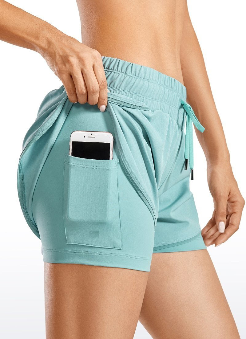 2 in 1 Zip Pocket Running Shorts