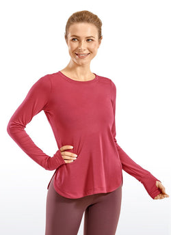 Thumbholes Long Sleeve - Maple Red