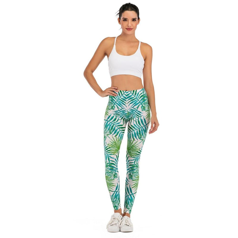 Green Tropical Leggings