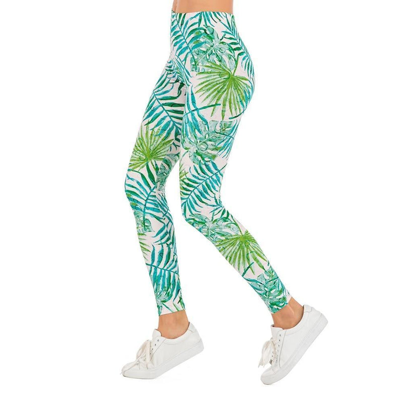 Green Tropical Leggings